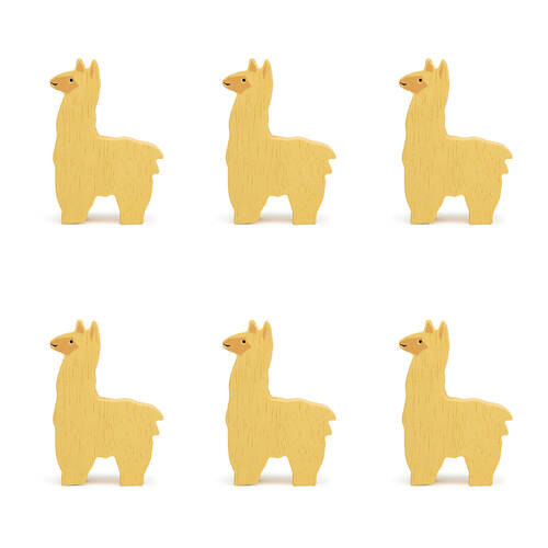 6pc Tender Leaf Toys Alpaca Wooden Animal Set Kids 3y+
