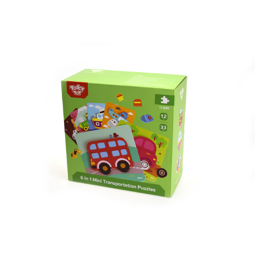 Tooky Toy 6 In 1 Mini Transportation Puzzle