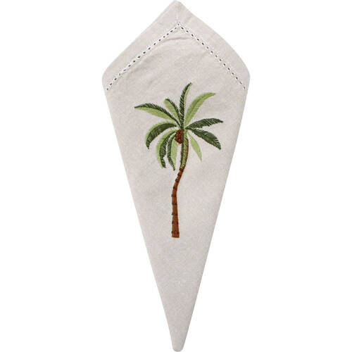 LVD Stonewashed Chambray Cotton Reusable Table Napkin 45x45cm Palm