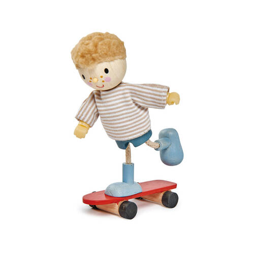 Tender Leaf Toys Edward Doll w/ Flexible Limbs & His Skateboard Set 3y+
