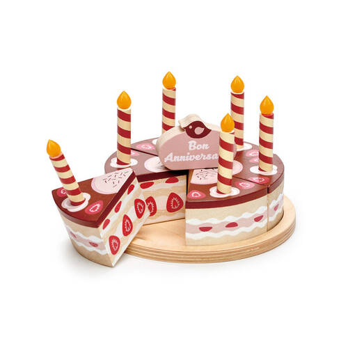 Tender Leaf Toys Chocolate Birthday Cake Fun Play Wooden Toy 3y+