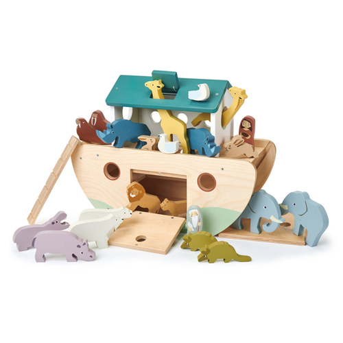 Tender Leaf Toys 38cm Noah's Wooden Ark w/ 10-Pair Animal Toy Set Kids 3y+