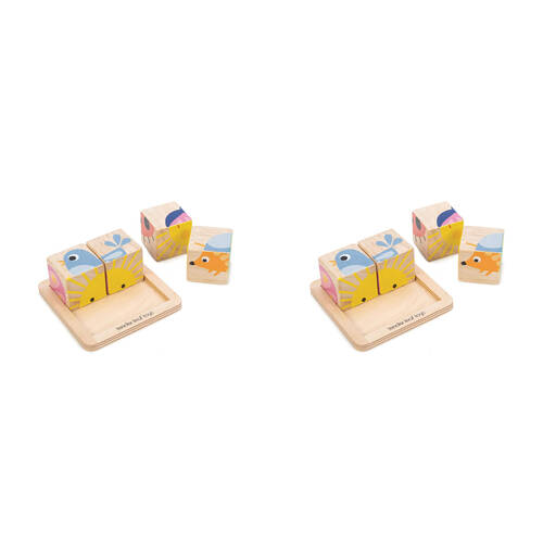 8pc Tender Leaf Toys Baby Blocks w/ Base Wooden Toy 18m+