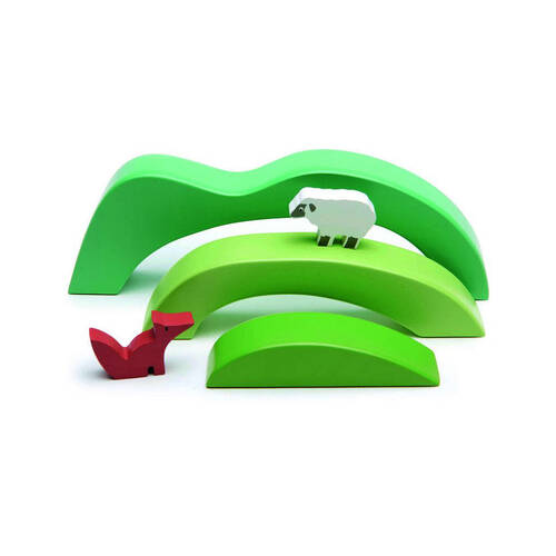 Tender Leaf Toys Green Hills View Set Sensory Play Wooden Toy 18m+