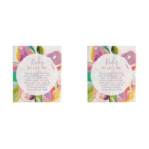 2PK Splosh Talulah Rules Verse Hanging/Standing Home Decor 14cm