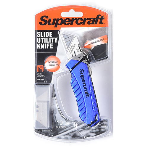 Supercraft Turbo Multipurpose Utility Knife With 10 Blades Assorted