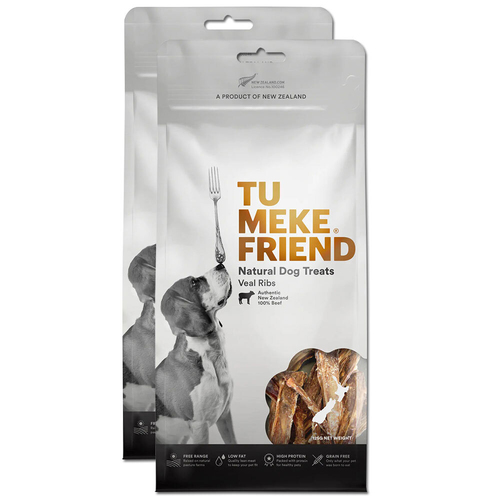 2PK Tu Meke Friend 125g Air-Dried Natural Dog Treats Veal Ribs