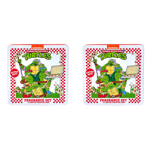 2x 4pc TMNT Fragrance Set Tin Kids Perfume Eau De Toilettes 22.5ml 6y+