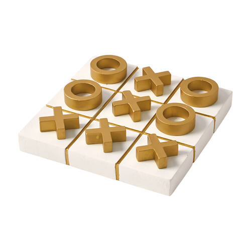 Pilbeam Living Noughts & Crosses Game Home/Office Decor White/Gold