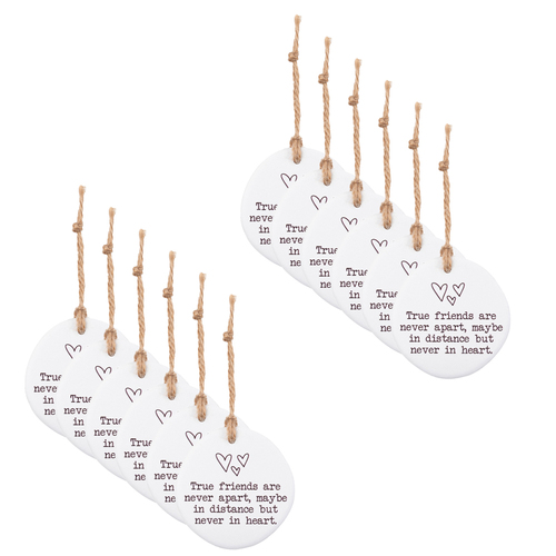 12PK Splosh True Friends Ceramic Tiny Treasures w/ Rope - White