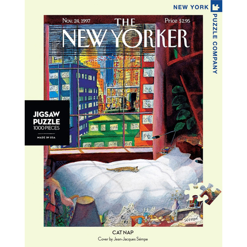 1000pc New York Puzzle Company Jigsaw Puzzle 48x66cm Cat Nap 7+