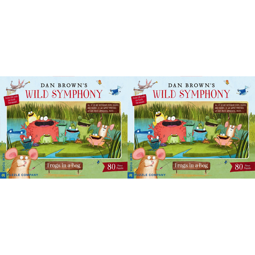2x 80pc New York Puzzle Company Dan Brown Puzzle 61x30.5cm Frogs In A Bog 5+