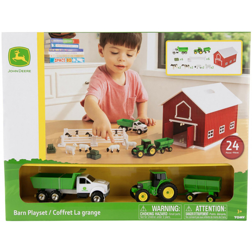 24pc John Deere 1:64 Red Barn Playset Kids/Childrens Toy Playset 3y+