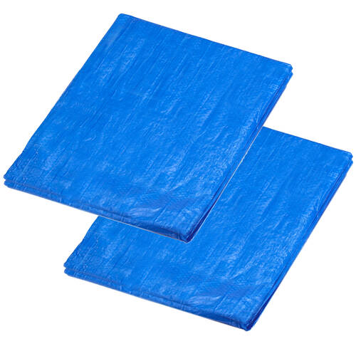 2PK Waterproof 7.2 x 5.4m Tarpaulin Blue