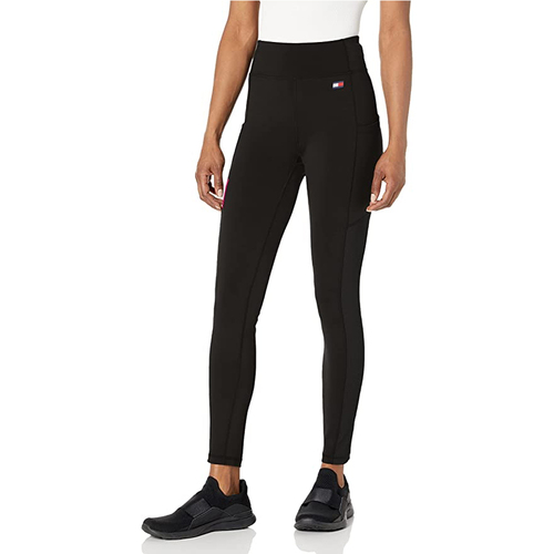 Tommy Hilfiger Size L Women's  High Rise Full Length Sports Legging w/ Pockets Black