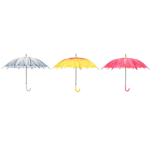 3pc Esschert Design Umbrella Flowers Sun/Rain Shade Protection 105cm