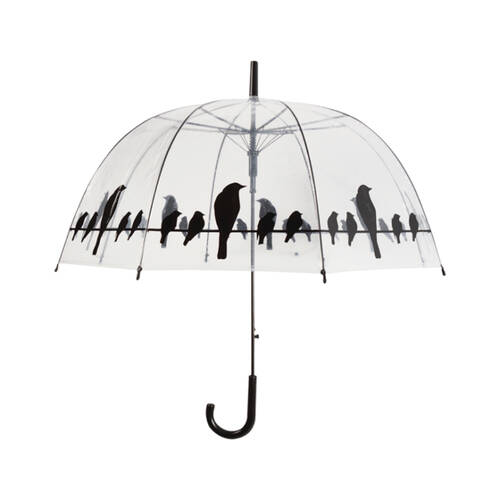 Esschert Design Transparent Umbrella Birds On Wire 83.3cm