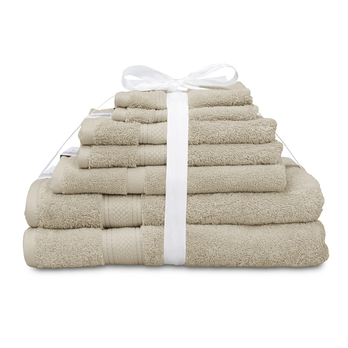 7pc Algodon St Regis Collection Towel Set Cotton Stone