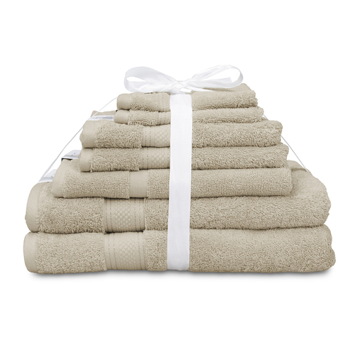 7pc Algodon St Regis Collection Towel Set Cotton Stone