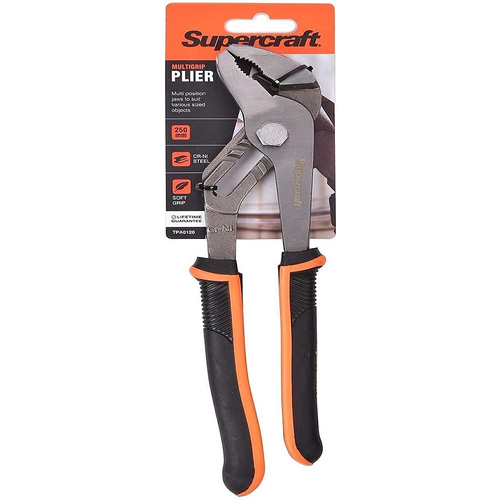 Supercraft Multigrip Pliers Soft Grip 250mm Cr-Ni Steel