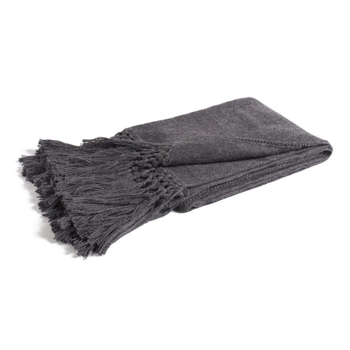Huxford Grove Alpaca Cool Throw Decorative Blanket 130x180cm - Charcoal