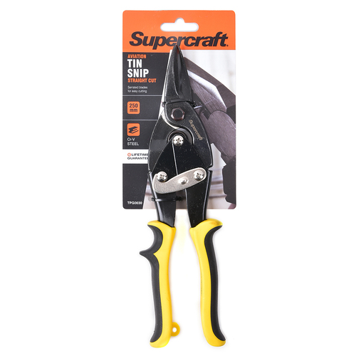 Supercraft Serated Blade Tin Snips Aviation Straight Cut 250mm
