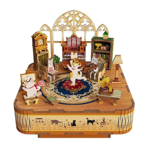94pc Tonecheer Cats Family 3D Puzzle 140mm DIY Miniature Dollhouse Kit 14y+