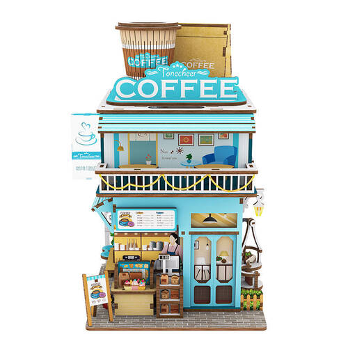 155pc Tonecheer Cape Coffe Shop 3D Puzzle 230mm DIY Book Nook Kit 14y+