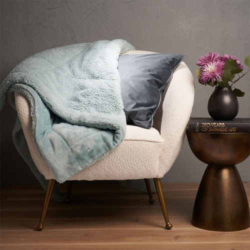 Sheraton Luxury Maison Plush/Sherpa Reversible Throw 120 x 160cm Mint