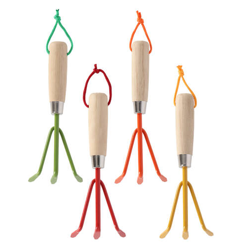 4pc Esschert Design Nature Shades Hand Rake Outdoor Gardening Tool 23.9cm