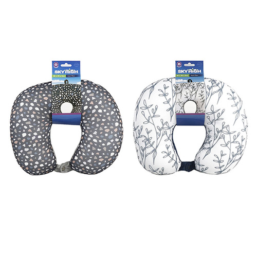2PK Sky High Lightweight Portable Travel Neck Pillow Assorted Designs