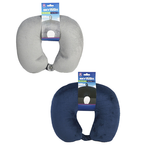 2PK Sky High Lightweight Portable Travel Neck Pillow Assorted Colours