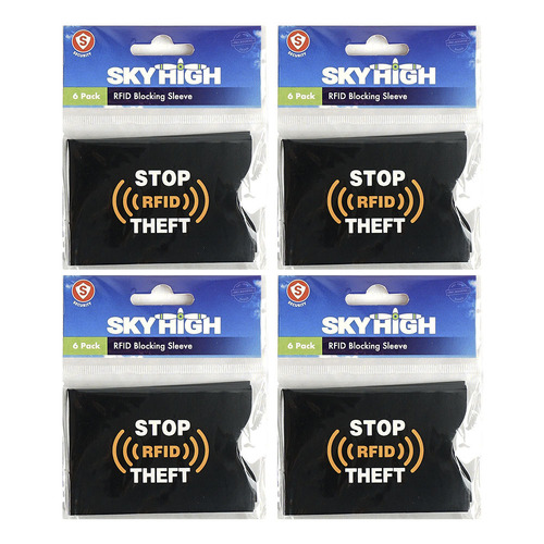 24pc Sky High Rfid Blocking Sleeve Passport/Card Wallet
