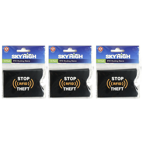 30pc Sky High Rfid Blocking Sleeve Passport/Card Wallet