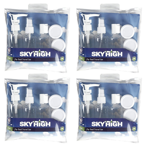 20pc Sky High Zip Seal Travel Liquid Containers Bottle Pouch Set