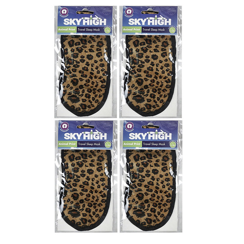 4PK Sky High Satin Backed Printed Eye Mask Assorted Colours