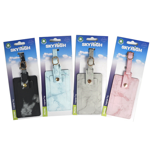 4PK Sky High Travel Luggage Tag - Marble Assorted Colours