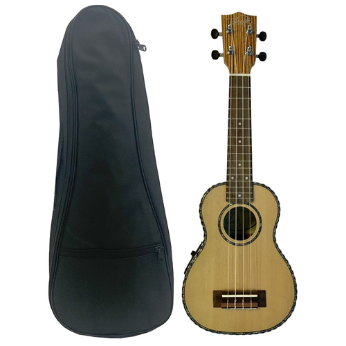 Tribute 21 Inch Soprano Electric Acoustic Ukulele w/ 21" Gig Bag