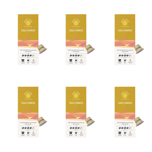 60pc Tripod Coffee Gold Sunrise Single Origin Coffee Capsules