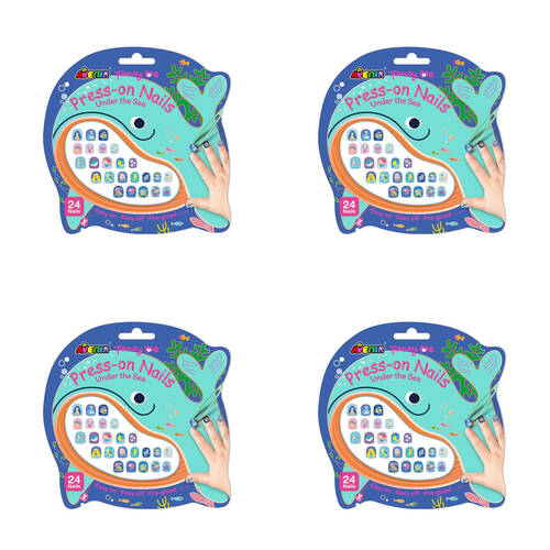 4x 24pc Avenir Fancy Me Press-on Nails Under the Sea Kids 3y+