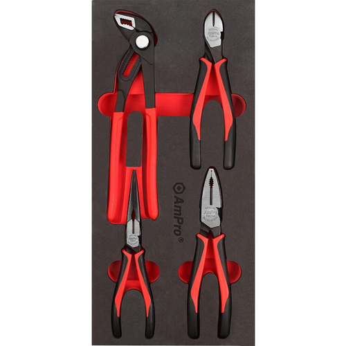 4pc Ampro 7/8/10" High Leverage Pliers Tool Set TS38590 