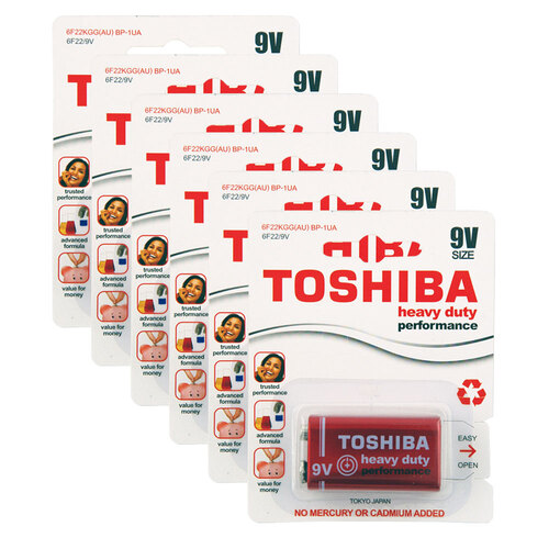 6PK 1pc Toshiba Heavy Duty 9V