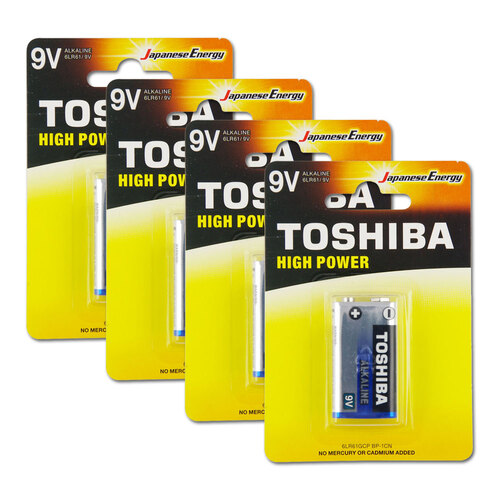 4PK Toshiba Alkaline 9V Battery