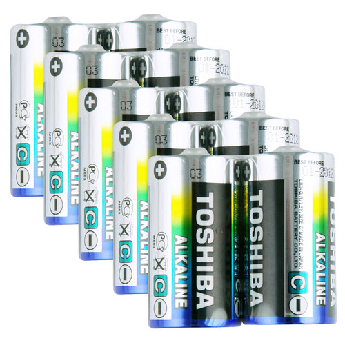 5PK 2pc Toshiba Alkaline D