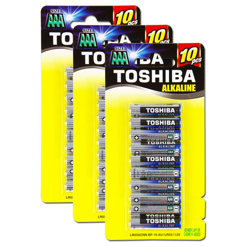 30pc Toshiba Alkaline AAA Battery
