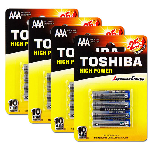 16pc Toshiba Alkaline AAA Battery