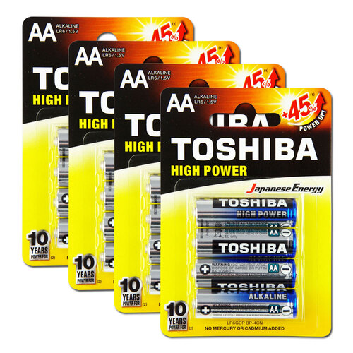 16pc Toshiba Alkaline AA Battery