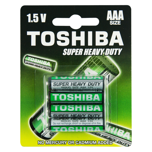 4pc Toshiba Super Heavy Duty AAA