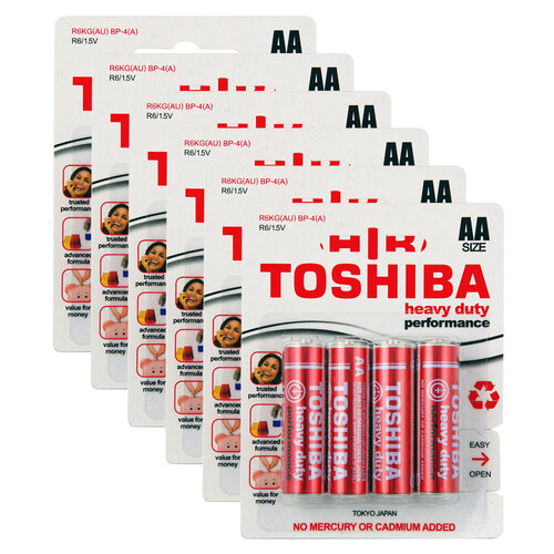 6PK 4pc Toshiba Heavy Duty AA