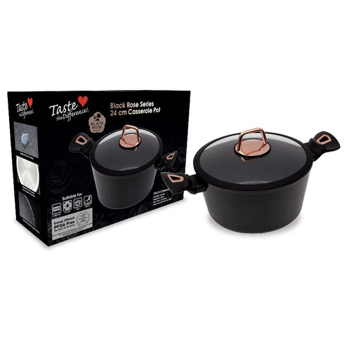 Taste the Difference Cookware Black Rose Casserole Pot 24cm